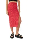 Shop Free People Womens Side Slit Below Knee Midi Skirt In Multi