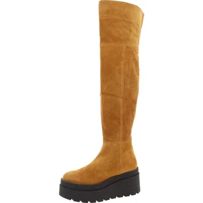 Free People Womens Solid Knee-high Boots In Green