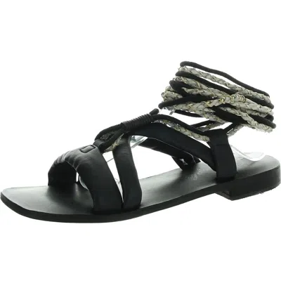 Free People Womens Strappy Flatform Sandals In Black
