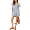 Free People Free-est Marina Tie Back Cotton Crinkle Babydoll Dress In Multi