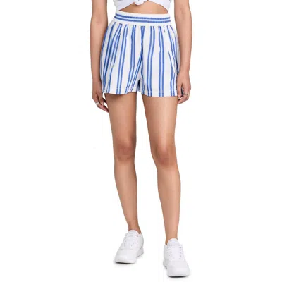 Free People Womens Striped High Waisted Casual Shorts In Blue