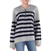 Free People Womens Striped Knit Pullover Sweater