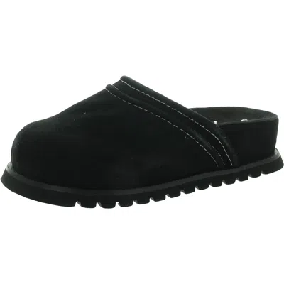Free People Womens Suede Mules In Black