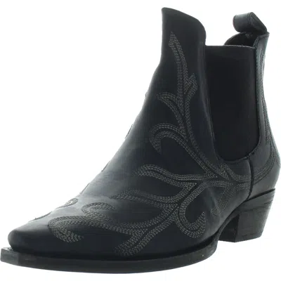 Free People Womens Textured Ankle Boots In Black