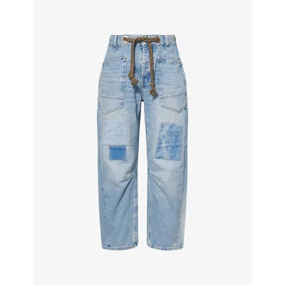 Free People Womens Truest Blue Moxie Low-slung Denim Jeans