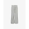 Free People Womens Dakota Cinched Striped Denim Trousers Washed Railroad In Washed Railroad