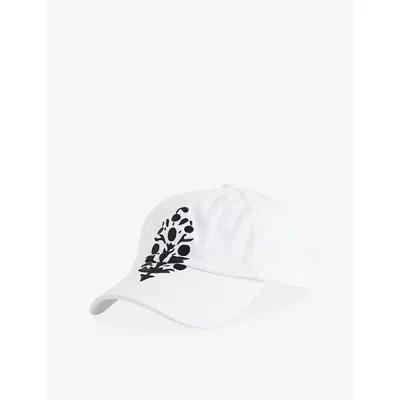 Free People Womens White/black Fp Movement Big Buti Embroidered Cotton Cap