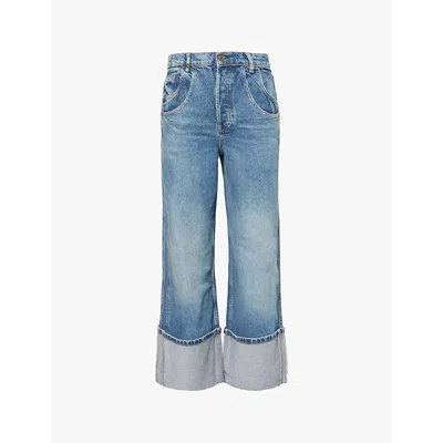 Free People Womens Zero Final Countdown Boyfriend Low-rise Stretch-denim Jeans
