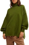 Free People Wonderful Turtleneck Top In Green