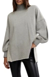 Free People Wonderful Turtleneck Top In Grey Heather