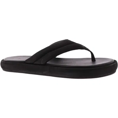 Free People Wonderland Womens Suede Thong Slide Sandals In Black
