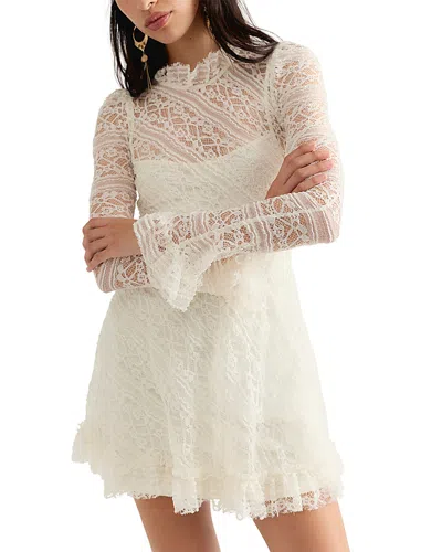 Free People Woodland Whispers Lace Mini Dress In White