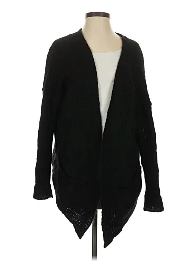 Pre-owned Free People Wool Cardigan Sweater In Black