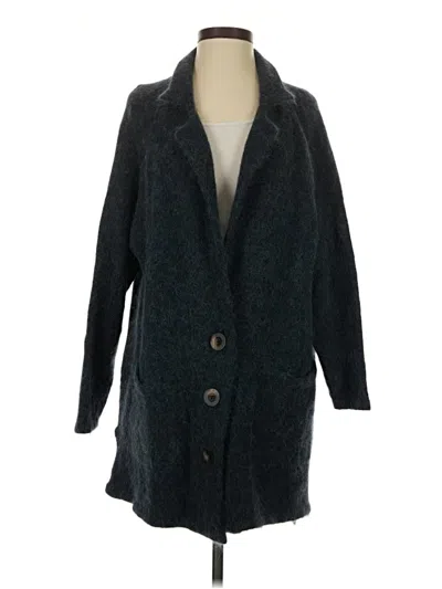 Pre-owned Free People Wool Cardigan Sweater In Black