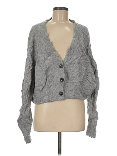 Pre-owned Free People Wool Cardigan Sweater In Gray