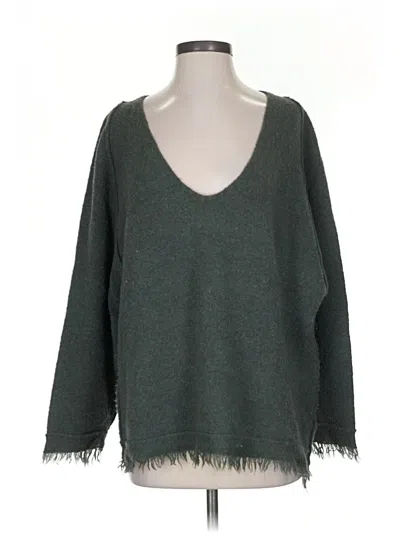 Pre-owned Free People Wool Pullover Sweater In Green