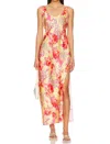 Free People Worth The Wait Bias Slip Dress In Fiesta Combo