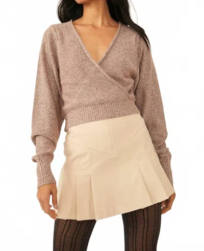 Free People Wrap Sweater In Rose Gold In Neutral