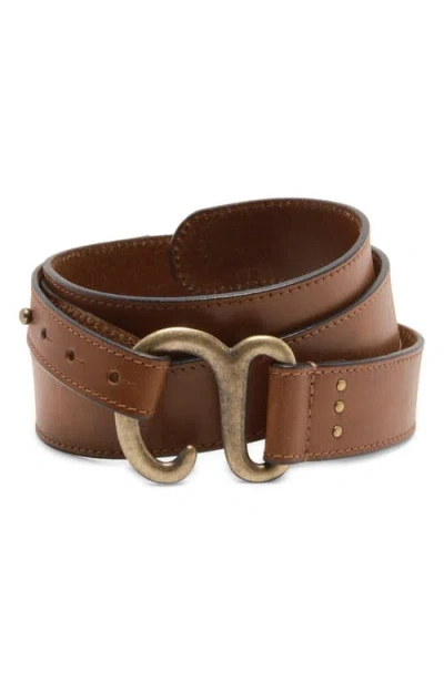 Free People Wtf Arlo Leather Hip Belt In Brown