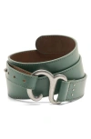 Free People Wtf Arlo Leather Hip Belt In Green