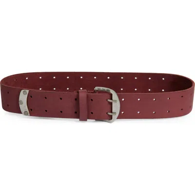 Free People Wtf Double Cross Leather Belt In Red
