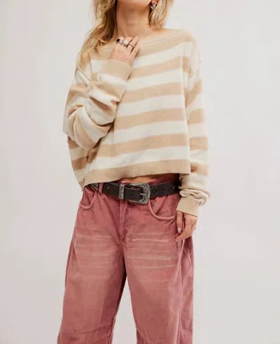 FREE PEOPLE WTF INTO THE PULLOVER SWEATER IN IVORY COMBO