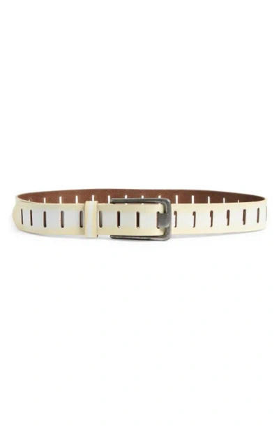 Free People Wtf Jona Leather Belt In Distressed Ivory