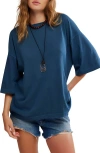 Free People Wtf Perfect Oversize Cotton T-shirt In Blue