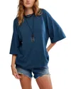 Free People Wtf Perfect Oversize Tee In Blue