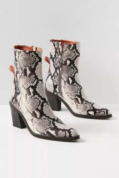 Free People Wtf Ryder Ankle Boot In Snake Print In Grey