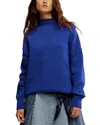Free People Wtf Torres Roll Neck Sweater In Blue