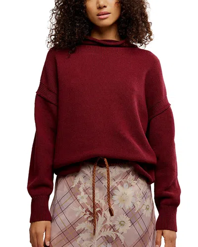 Free People Wtf Torres Roll Neck Sweater In Red