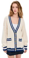 Free People X We The Free Varsity Cardi In Ecru