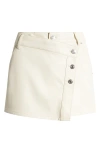 Free People Wynne Faux Leather Skirt In Bone