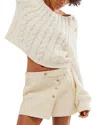 Free People Wynne Faux Leather Skirt In Bone