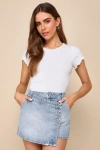 Free People Wynne Denim Skirt In Light Indigo