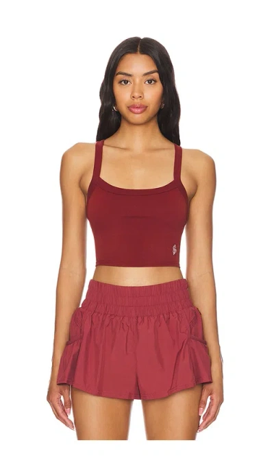 Free People X Fp Movement All Clear Cami Solid In Burgundy