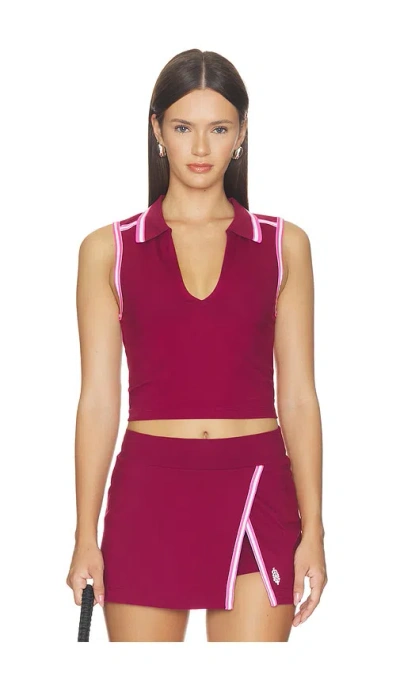 Free People X Fp Movement Forehand Polo Top In Pink