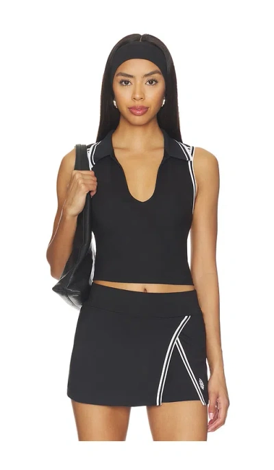 Free People X Fp Movement Forehand Polo Top In Black