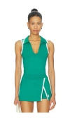 Free People X Fp Movement Forehand Polo Top In Green