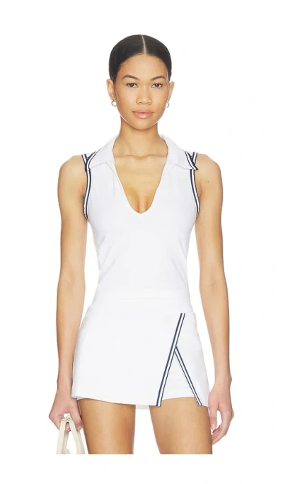 Free People X Fp Movement Forehand Polo Top In White