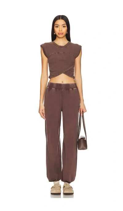 Free People X Fp Movement Hot Shot Cross Over Set In Brown