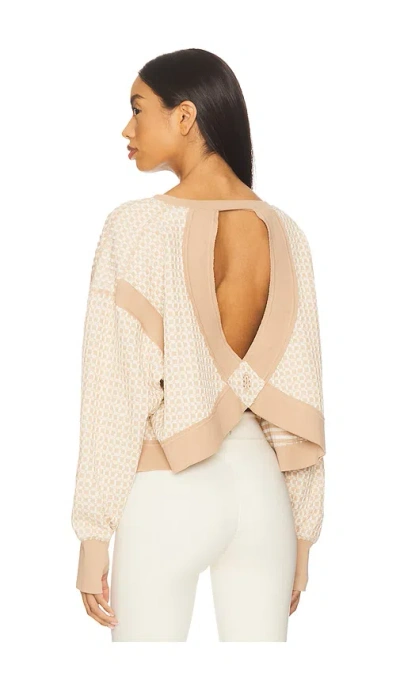 Free People X Fp Movement My Time Layer Textured Reversible Sweatshirt In Gold