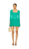 Free People X Free-est Onda Sleeved Mini Dress In Green