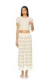 Free People Roberts Striped Sweater & Pants Set In Cream,beige