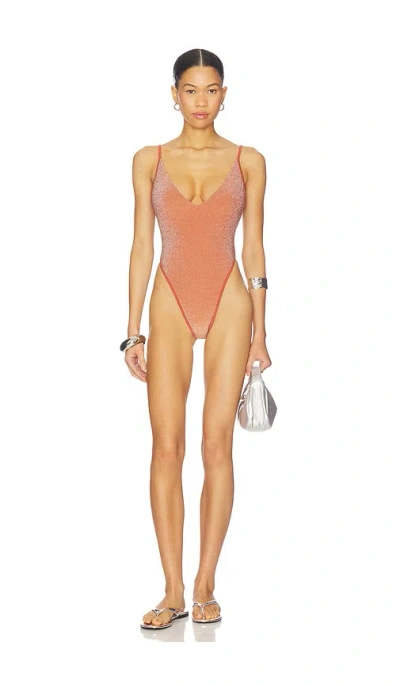 Free People X Free-est Lurex Amber One Piece Swimsuit In Pink