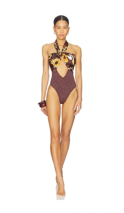 Free People X Free-est Miley Convertible One Piece Swimsuit In Brown