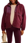 Free People X Hatch Maternity Hit Jacket In Deep Maroon