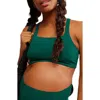 Free People X Hatch Maternity Square Neck Bra In Garden Green
