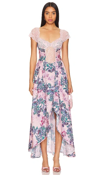 Free People X Intimately Fp Bad For You Maxi Bodysuit In 灰玫色拼接